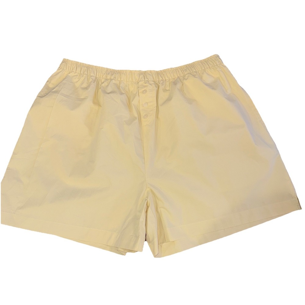 Mod Ref Shorts Women's Large 100% Cotton Butter Yellow Boyfriend boho Boxer NWOT
